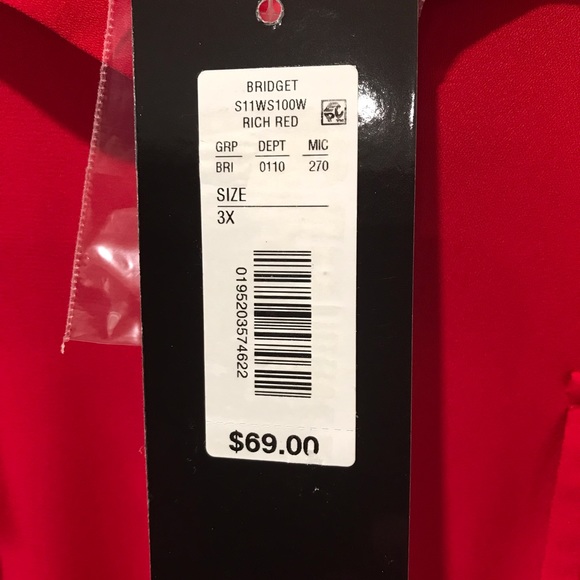 slim factor by investment women plus High Low-top/blouse/button down shirt/3X/ - Picture 9 of 9